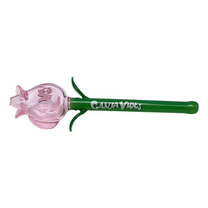 Pink Rose Glass Pipe 7inches