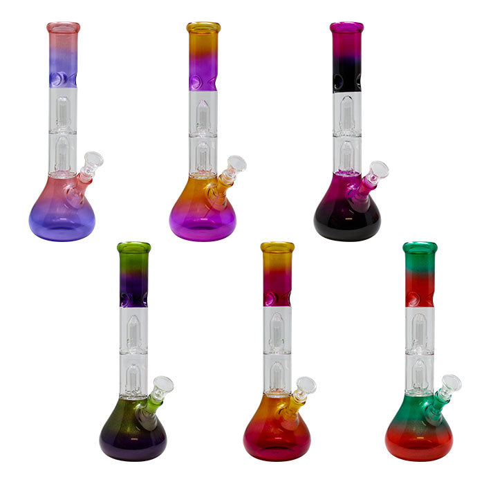 Tie & Die Double Percolator Glass Bong 12Inches