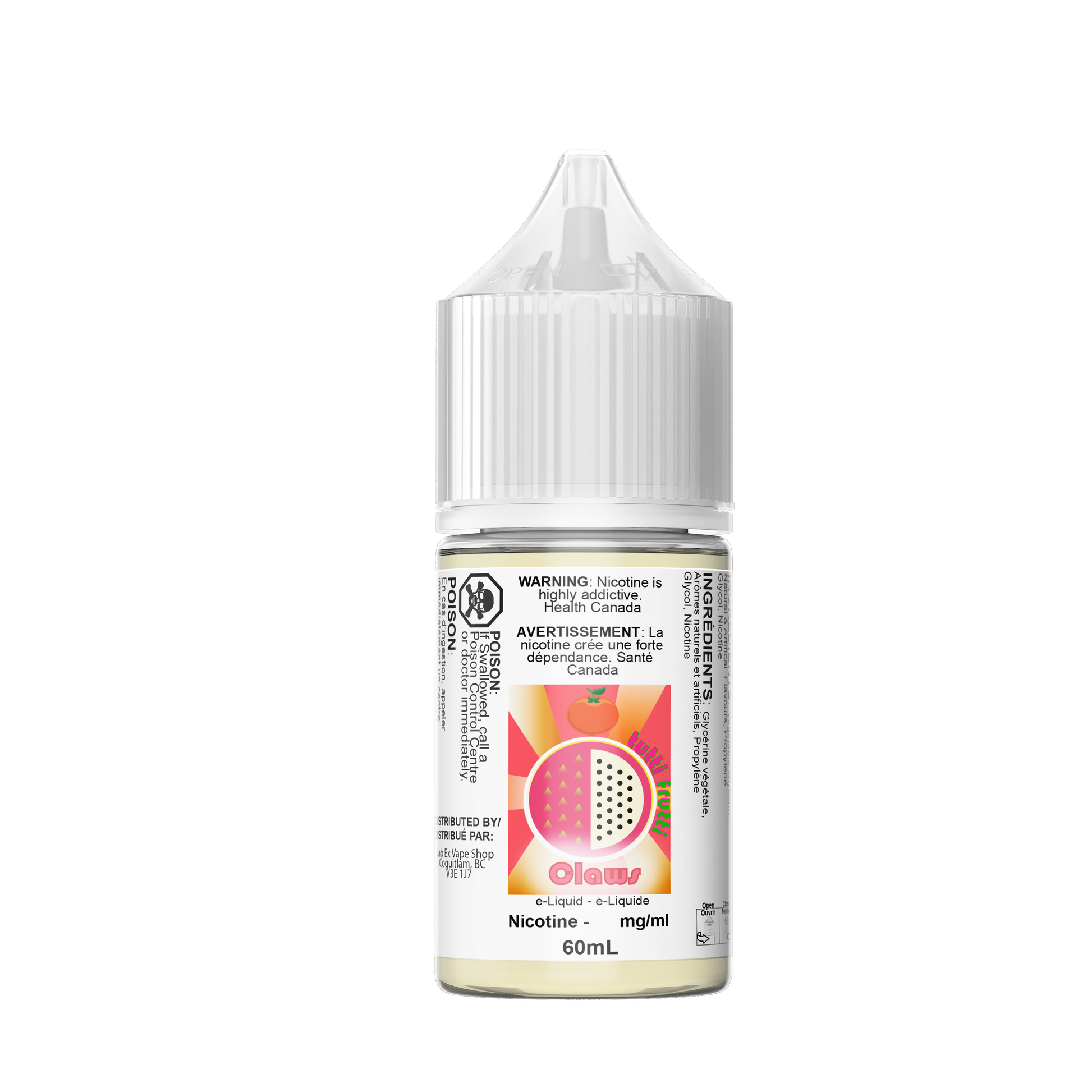 Tutti Frutti SALT - Claws (Dragonfruit Tangerine Cream) Lab Ex Vape Shop Tutti Frutti SALT - Claws (Dragonfruit Tangerine Cream) Lab Ex Vape Shop
