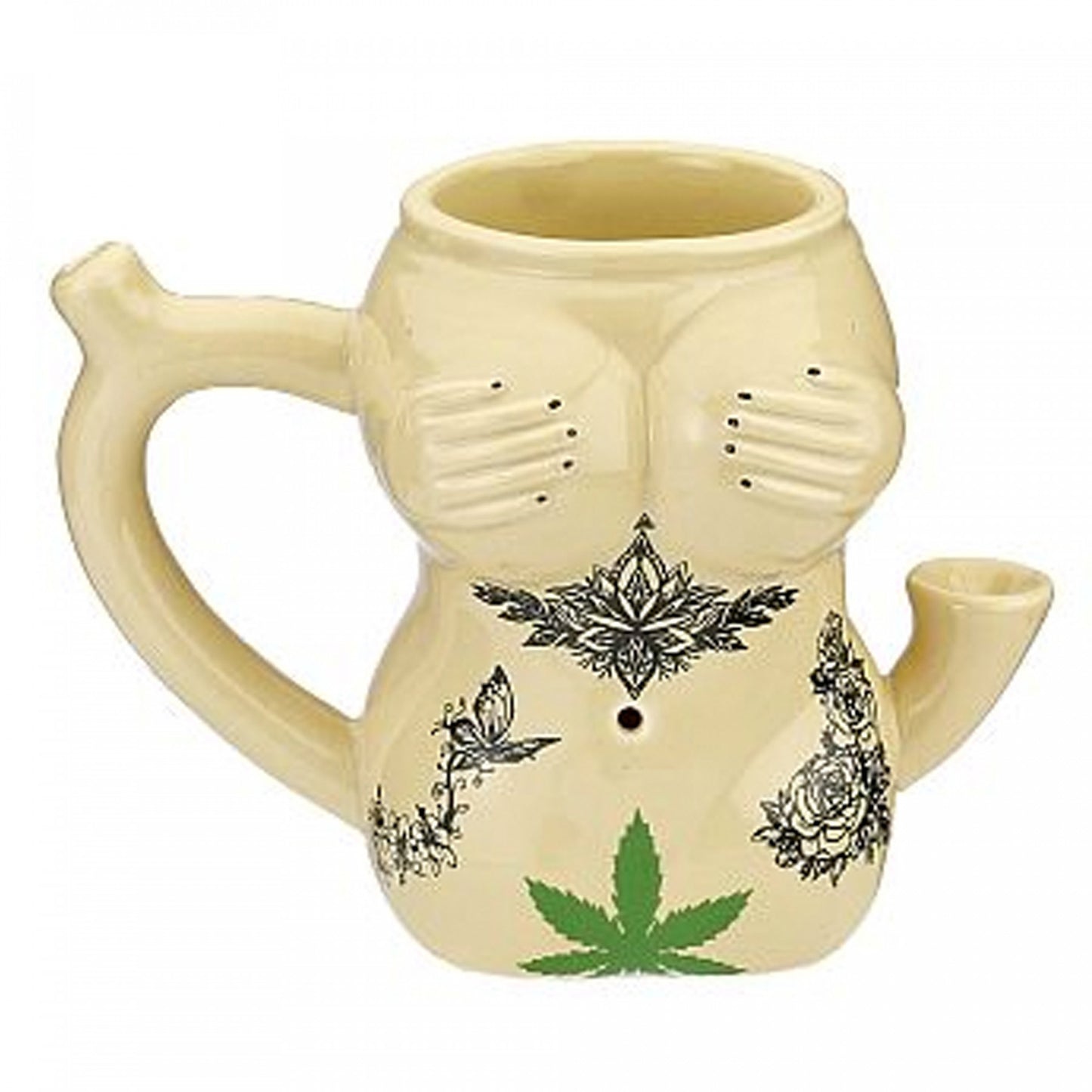 Tattoo Girl Ceramic Mug Pipe